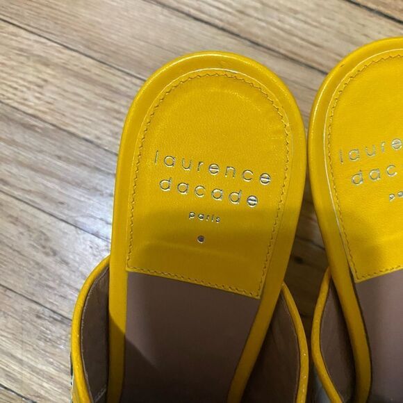 LAURENCE DACADE Woven Oxblood Stefany Sculpted Heel Mules Italy Size 40.5 - Picture 3 of 8